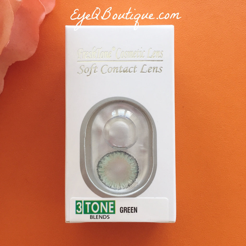 FRESHTONE GREEN COSMETIC COLORED CONTACT LENSES FREE SHIPPING - EyeQ Boutique