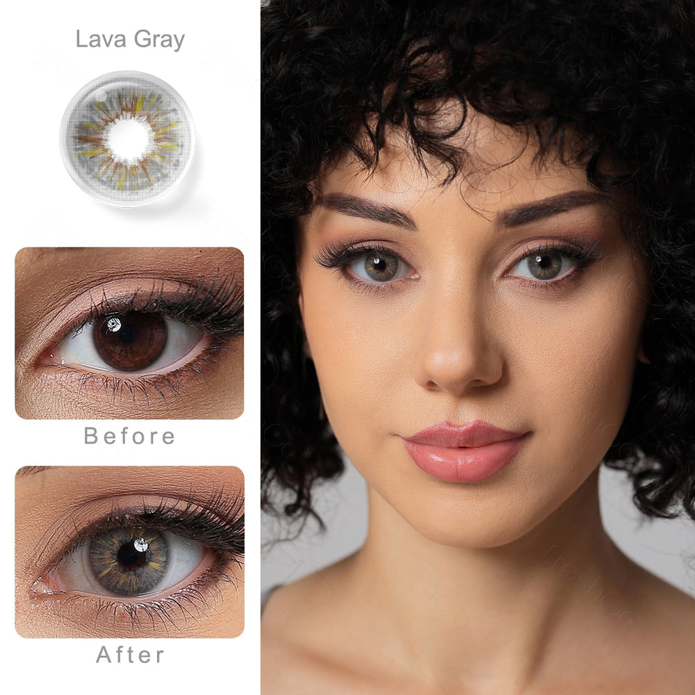 FRESHGO LAVA GRAY (GREY) COSMETIC COLORED CONTACT LENSES FREE SHIPPING - EyeQ Boutique