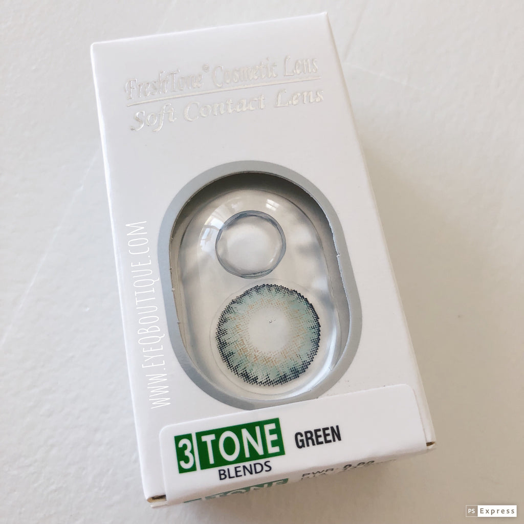 FRESHTONE GREEN COSMETIC COLORED CONTACT LENSES FREE SHIPPING - EyeQ Boutique