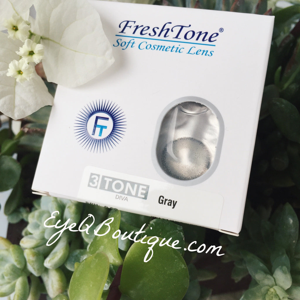 FRESHTONE DIVA GRAY (GREY) COSMETIC COLORED CONTACT LENSES FREE SHIPPING - EyeQ Boutique