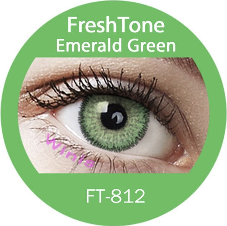 FRESHTONE EMERALD GREEN COSMETIC COLORED CONTACT LENSES FREE SHIPPING - EyeQ Boutique