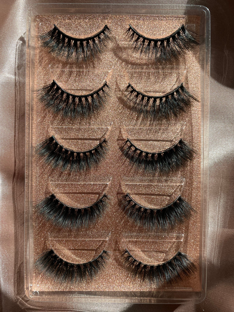 L.A. FALSE EYE LASHES 5 PAIRS (1 TRAY) 3D MINK EYELASHES (G909) FREE SHIPPING - EyeQ Boutique