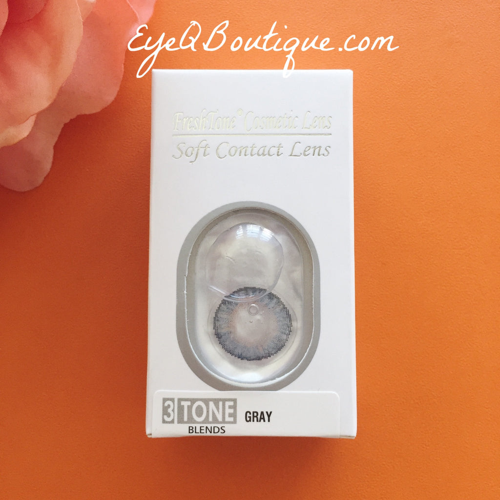 FRESHTONE GRAY (GREY) COSMETIC COLORED CONTACT LENSES FREE SHIPPING - EyeQ Boutique