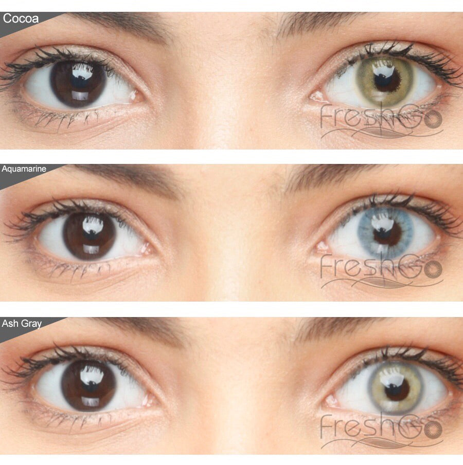 FRESHGO BARBIE ASH GRAY (GREY) COSMETIC COLORED CONTACT LENSES FREE SHIPPING - EyeQ Boutique
