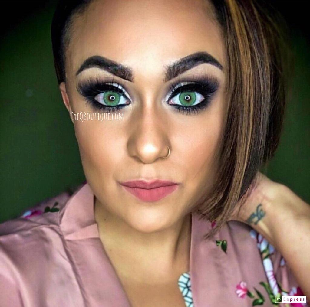 FRESHTONE DIVA GREEN COSMETIC COLORED CONTACT LENSES FREE SHIPPING - EyeQ Boutique